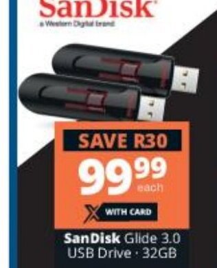 Checkers SanDisk Glide 3.0 USB Drive - 32GB offer