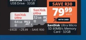 Checkers SanDisk Ultra Micro SD 80MB/s Memory Card 32GB offer