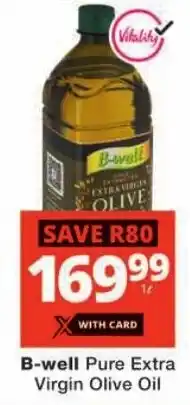 Checkers B-well Pure Extra Virgin Olive Oil offer