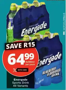 Checkers Energade Sports Drink All Variants offer