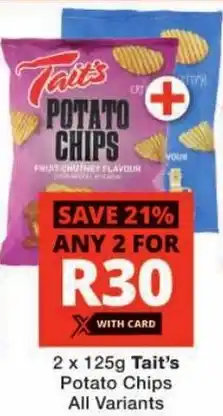 Checkers Tait's Potato Chips All Variants offer