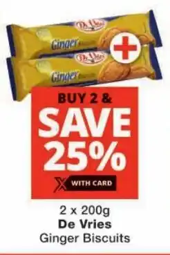 Checkers De Vries Ginger Biscuits offer