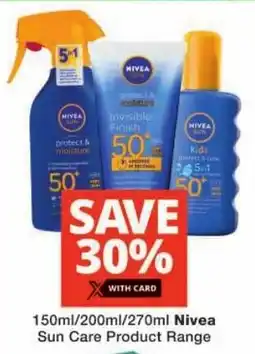 Checkers Nivea Sun Care Product Range offer