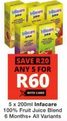 Checkers Infacare 100% Fruit Juice Blend 6 Months+ All Variants offer