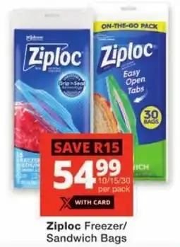 Checkers Ziploc Freezer/ Sandwich Bags offer