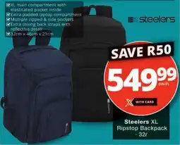 Checkers Steelers XL Ripstop Backpack offer