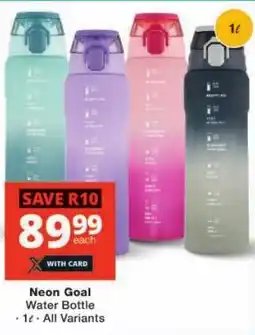 Checkers Neon Goal Water Bottle offer