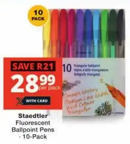 Checkers Staedtler Fluorescent Ballpoint Pens offer