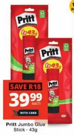 Checkers Pritt Jumbo Glue Stick offer