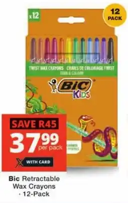 Checkers Bic Retractable Wax Crayons offer