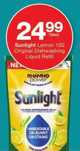 Checkers Sunlight Lemon 100 Original Dishwashing Liquid Refill offer