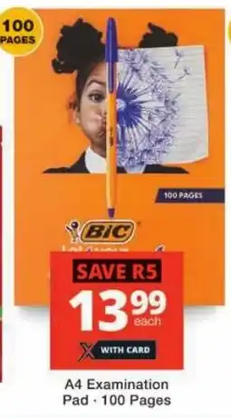 Checkers BIC A4 Examination Pad offer