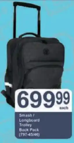 President Hyper Smash/ Longboard Trolley Back Pack offer