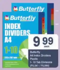 President Hyper Butterfly A4 Index Dividers Plastic offer