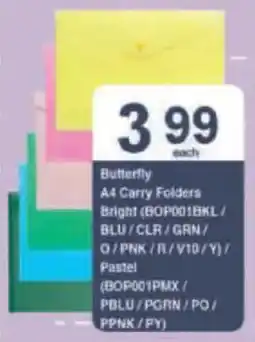 President Hyper Butterfly A4 Carry Folders offer