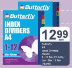 President Hyper Butterfly A4 Index Dividers Plastic offer