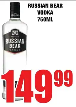 Boxer Liquors Russian bear vodka offer