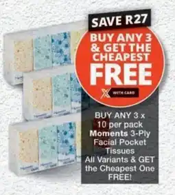 MediRite Moments 3-Ply Facial Pocket Tissues offer