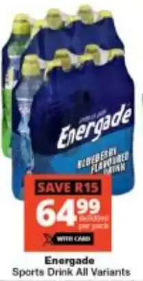 Checkers Energade Sports Drink All Variants offer