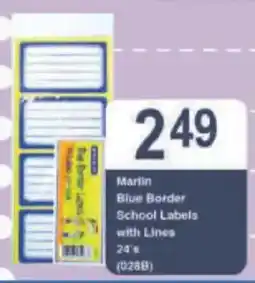 President Hyper Marlin Blue Border School Labels with Lines offer