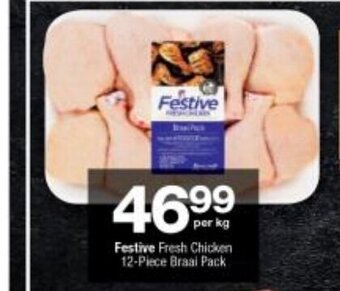 Checkers Festive Fresh Chicken 12-Piece Braai Pack per kg offer