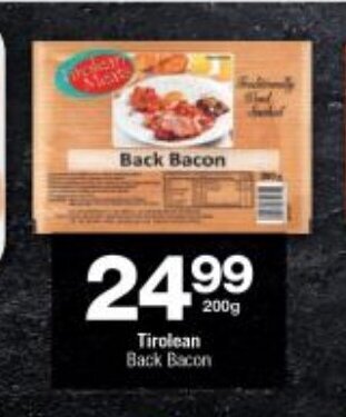 Checkers Tirolean back Bacon 200g offer