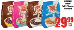 Boxer Superstores YUM FUN Cereal Puffs/ Hoops Assorted offer
