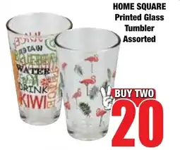 Boxer Superstores HOME SQUARE Printed Glass Tumbler Assorted offer