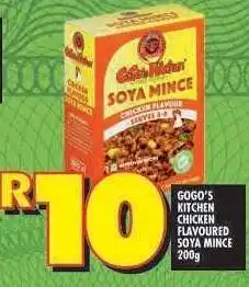 Shoprite GOGO'S KITCHEN CHICKEN FLAVOURED SOYA MINCE 200g offer