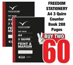 Boxer Superstores FREEDOM STATIONERY A4 3 Quire Counter Book 288 Pages offer