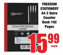 Boxer Superstores FREEDOM STATIONERY A4 2 Quire Counter Book 192 Pages offer