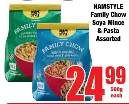 Boxer Superstores NAMSTYLE Family Chow Soya Mince & Pasta Assorted offer