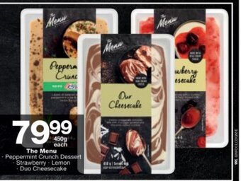 Checkers The Menu Peppermint Crunch Dessert Strawberry - Lemon - Duo Cheesecake 450g offer