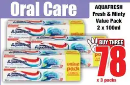 Boxer Superstores AQUAFRESH Fresh & Minty Value Pack offer