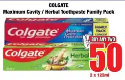 Boxer Superstores COLGATE Maximum Cavity/ Herbal Toothpaste Family Pack offer