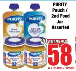 Boxer Superstores PURITY Pouch/ 2nd Food Jar Assorted offer