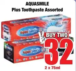 Boxer Superstores AQUASMILE Plus Toothpaste Assorted offer