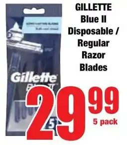 Boxer Superstores GILLETTE Blue II Disposable/ Regular Razor Blades offer