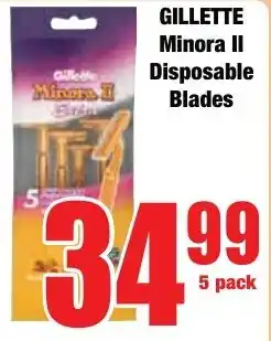 Boxer Superstores GILLETTE Minora II Disposable Blades offer