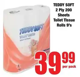 Boxer Superstores TEDDY SOFT 2 Ply 200 Sheets Toilet Tissue Rolls offer