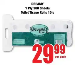 Boxer Superstores DREAMY 1 Ply 300 Sheets Toilet Tissue Rolls offer
