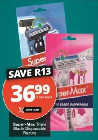 Super-Max Triple Blade Disposable Razors