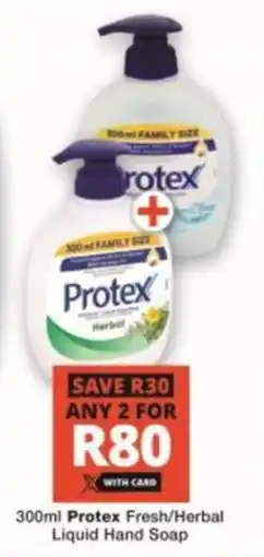 Checkers Hyper Protex Fresh/ Herbal Liquid Hand Soap offer