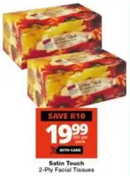 Checkers Hyper Satin Touch 2-Ply Facial Tissues offer