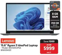 Makro Lenovo 15.6" Ryzen 3 IdeaPad Laptop offer