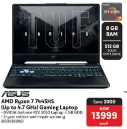Makro ASUS AMD Ryzen 7 7445HS Up to 4.7 GHz Gaming Laptop offer