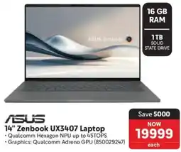 Makro ASUS 14" Zenbook UX3407 Laptop offer
