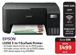Makro Epson L3250 3-in-1 EcoTank Printer offer