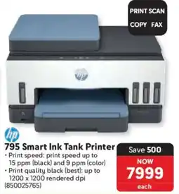 Makro HP 795 Smart Ink Tank Printer offer