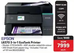 Makro Epson L6370 3-in-1 EcoTank Printer offer